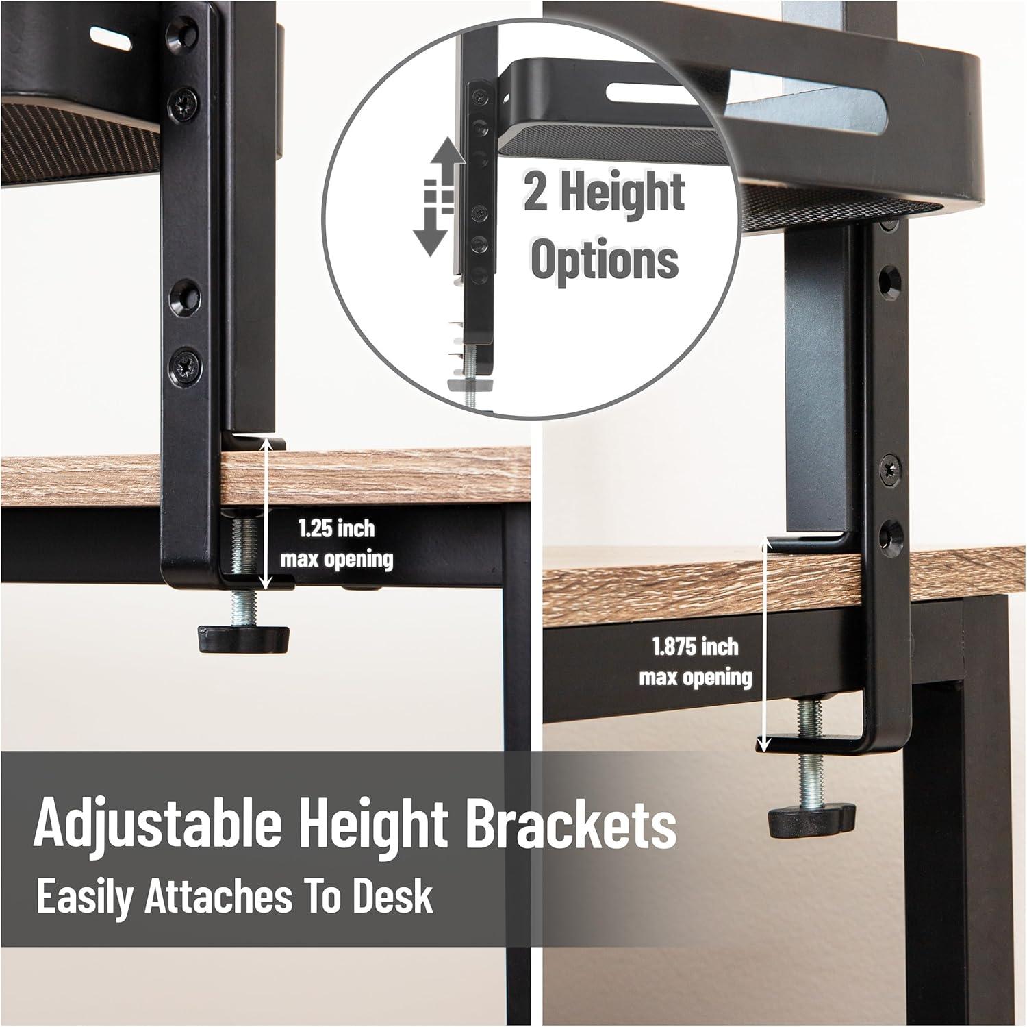 imageMind Reader 2Tier Desk Organizer with Clamp Accessory ShelfBlack