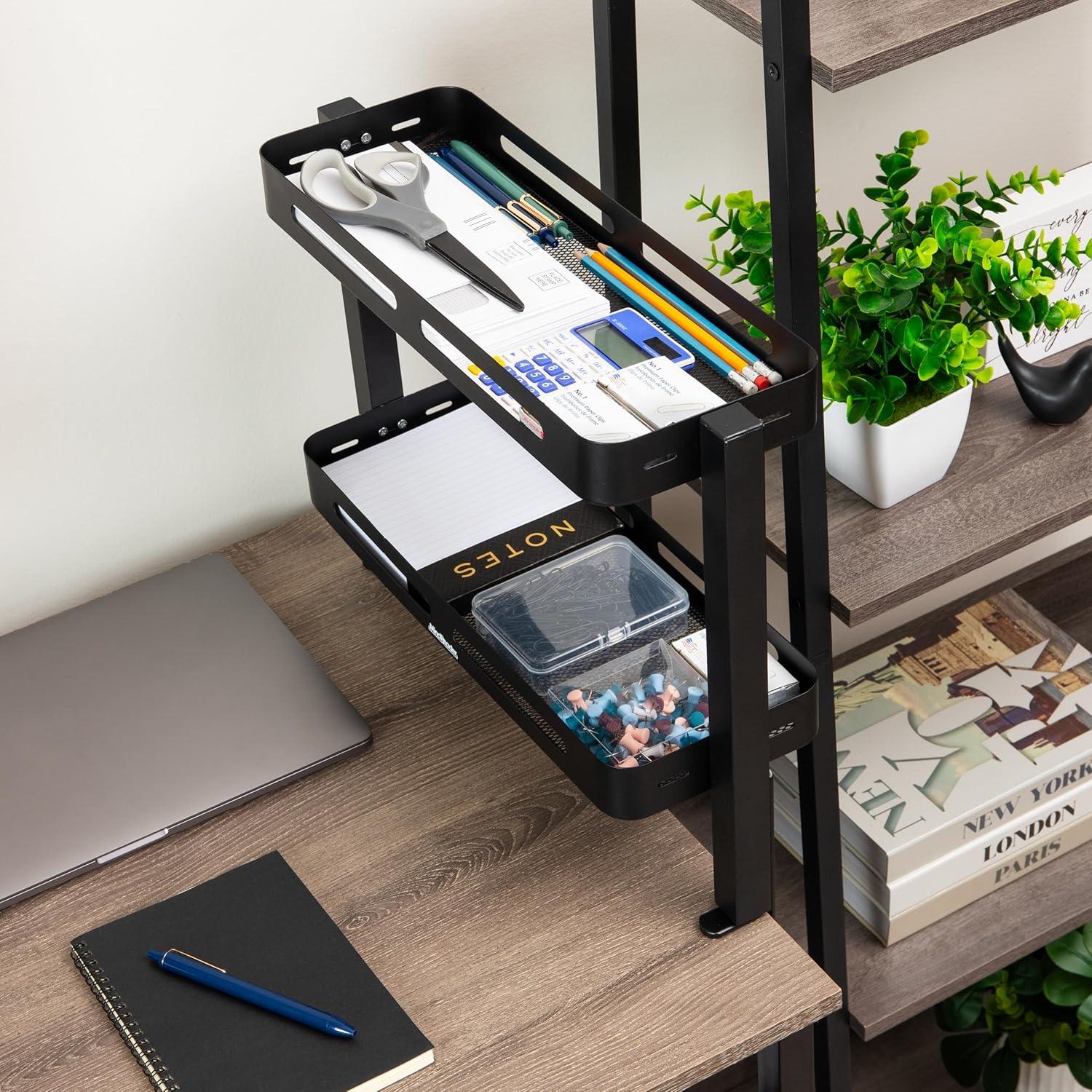 imageMind Reader 2Tier Desk Organizer with Clamp Accessory ShelfBlack