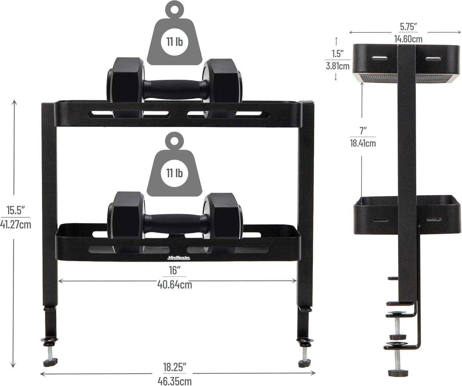 imageMind Reader 2Tier Desk Organizer with Clamp Accessory ShelfBlack