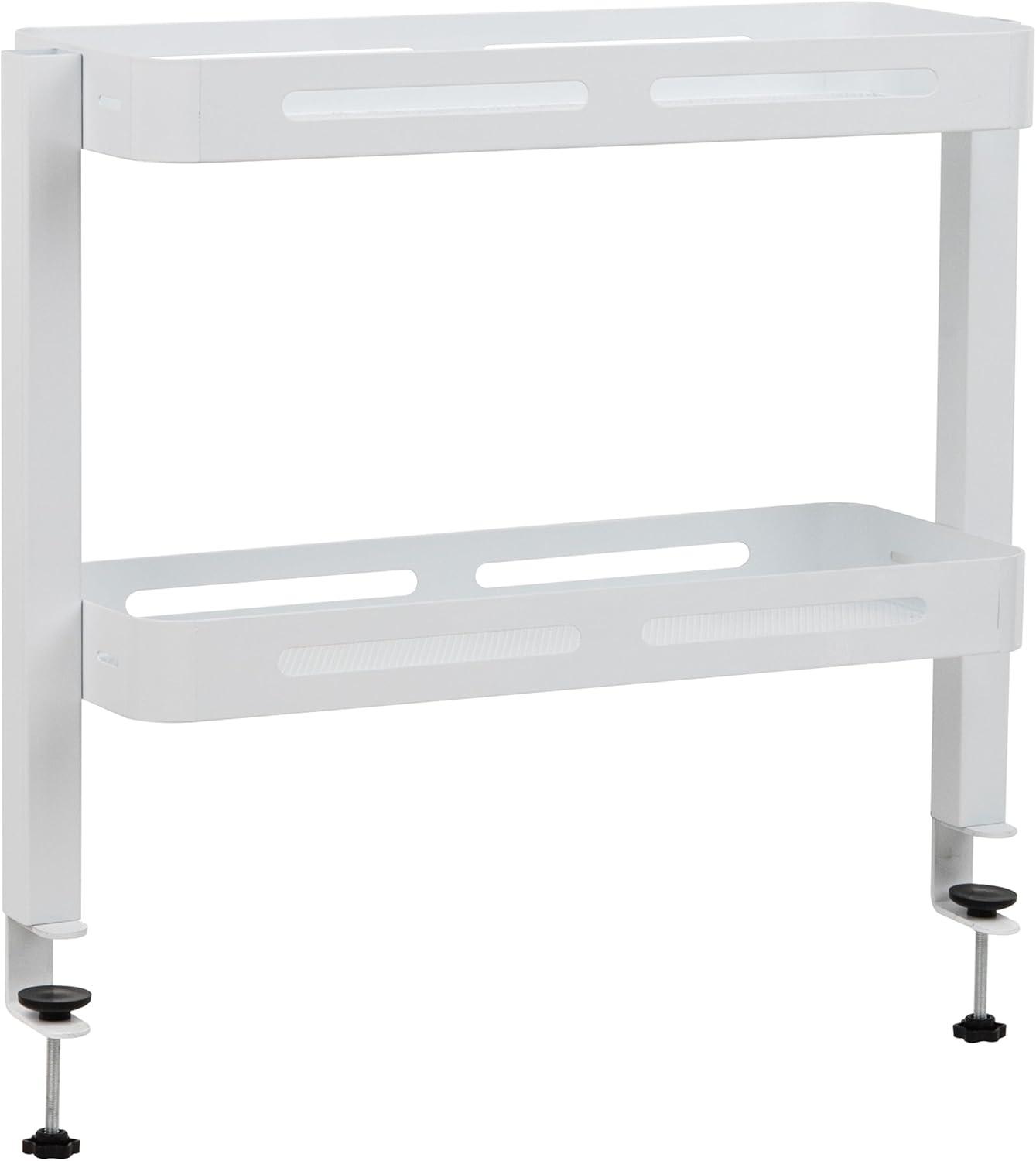 imageMind Reader 2Tier Desk Organizer with Clamp Accessory ShelfWhite