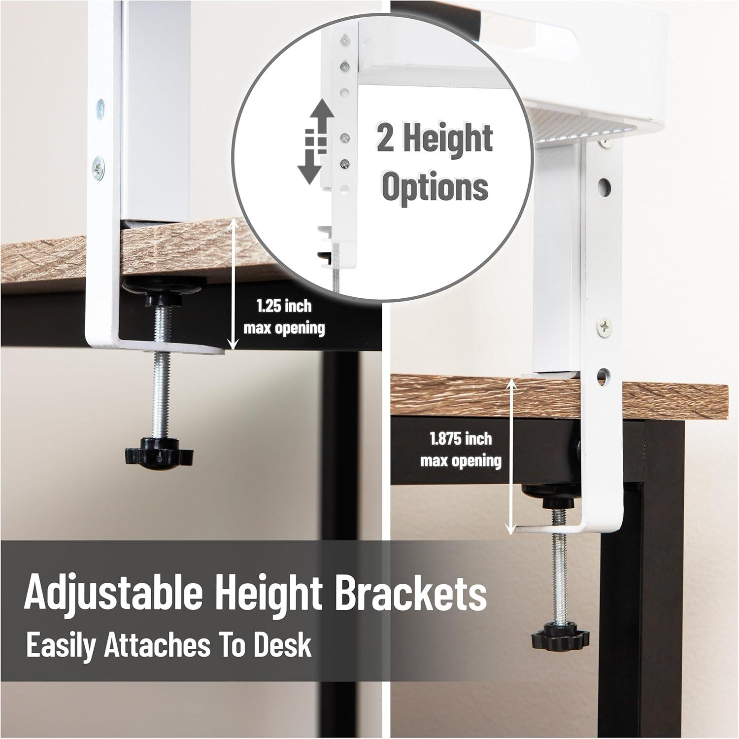 imageMind Reader 2Tier Desk Organizer with Clamp Accessory ShelfWhite