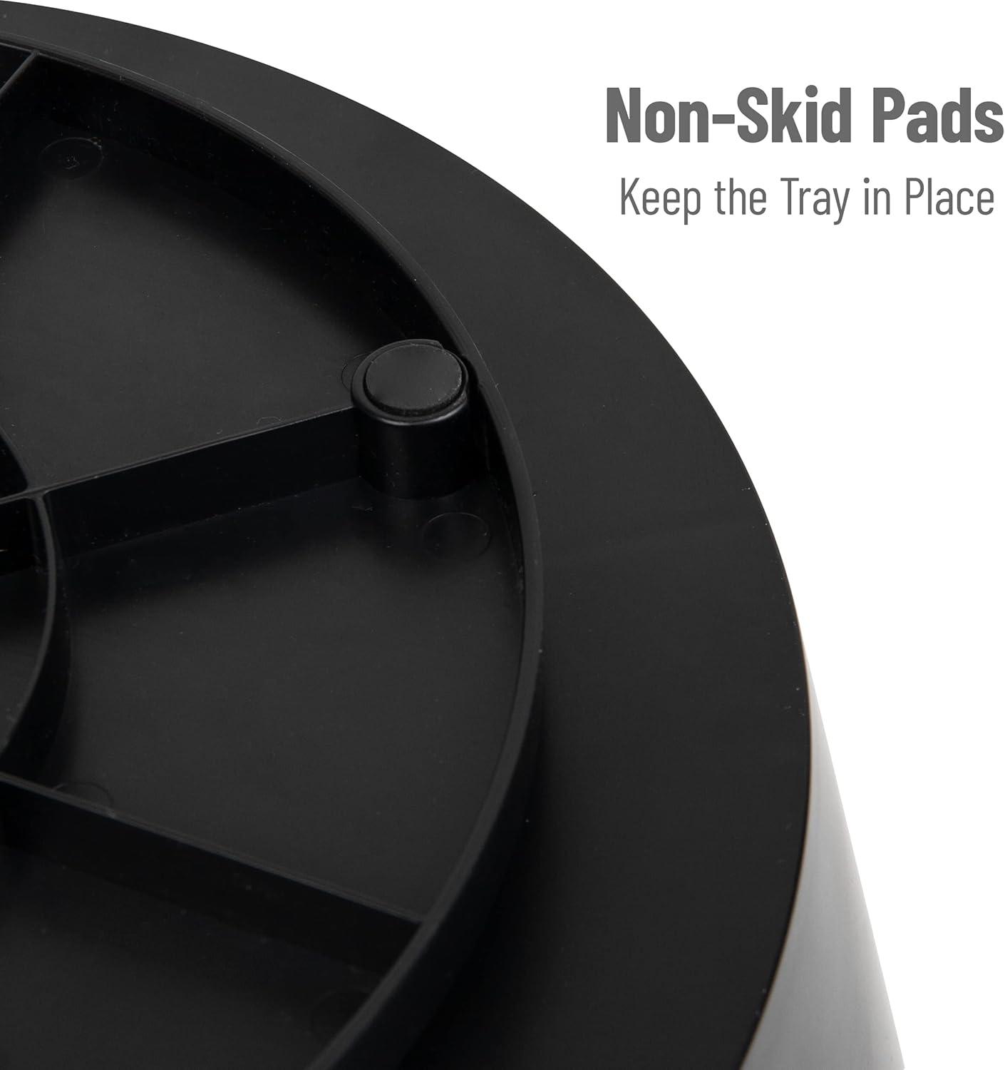 imageMind Reader 2Tier Snack Carousel Countertop Organizer Snack Tray Breakroom Kitchen 1425L x 1425W x 14H BlackClassic Black