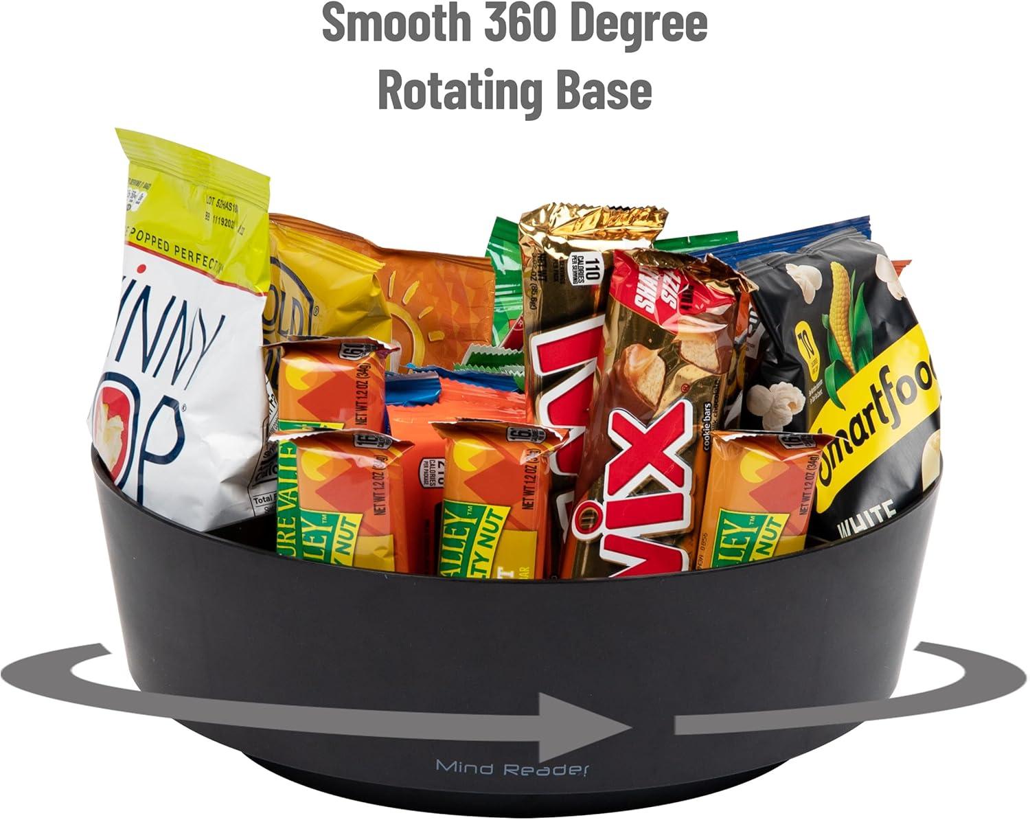 imageMind Reader 2Tier Snack Carousel Countertop Organizer Snack Tray Breakroom Kitchen 1425L x 1425W x 14H BlackClassic Black