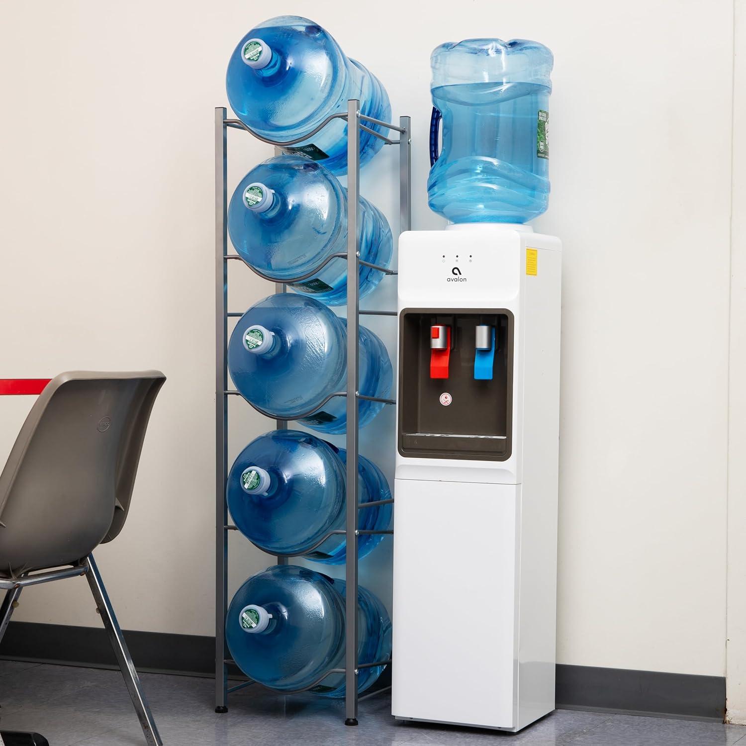 imageMind Reader 5 Gallon Water Jug Stand Water Bottle Holder Water Cooler Stand Rack Metal 135L x 135W x 2875H Silver5 Tier