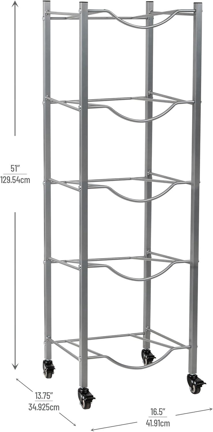 imageMind Reader 5 Gallon Water Jug Stand Water Bottle Holder Water Cooler Stand Rack Metal 135L x 135W x 2875H Silver5 Tier