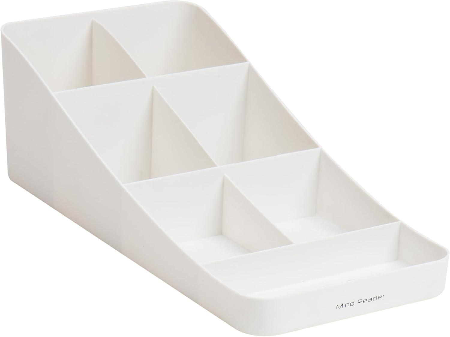 imageMind Reader 7 Compartment Coffee Condiment Cups Lids Sugars StirrersStorage Organizer White1Pack