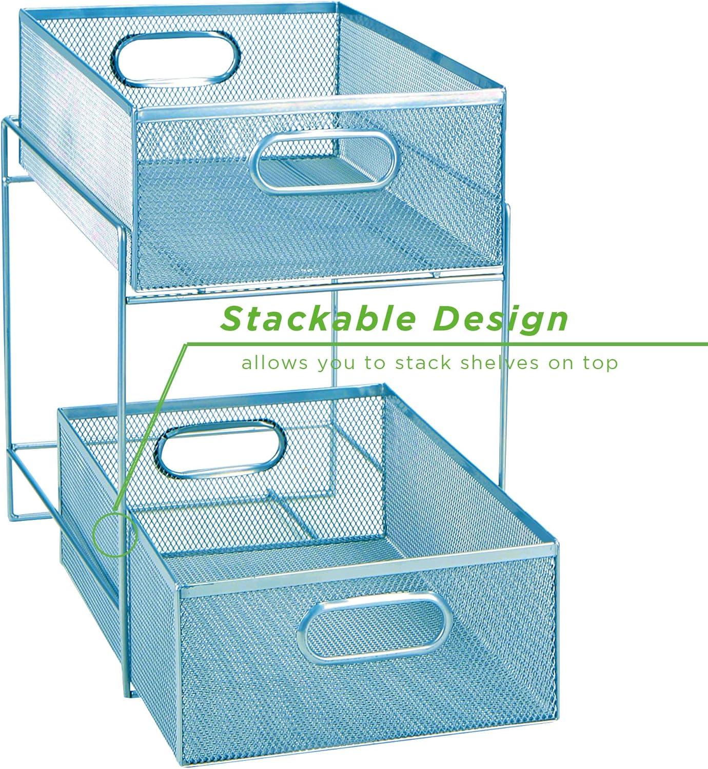 imageMind Reader Accessory Organizer Supply Storage Makeup Office Kitchen Metal Mesh 825L x 125W x 125H TurquoiseTurquoise