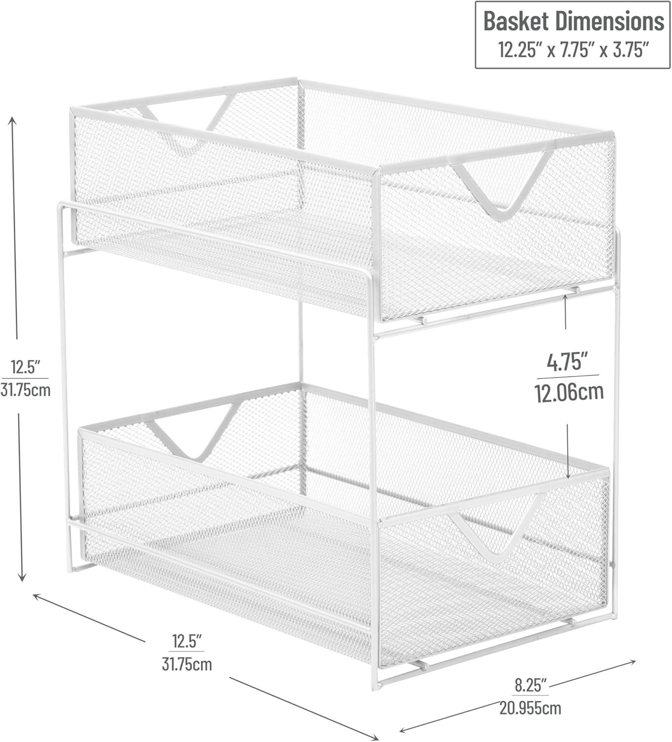 imageMind Reader Accessory Organizer Supply Storage Makeup Office Kitchen Metal Mesh 825L x 125W x 125H TurquoiseWhite