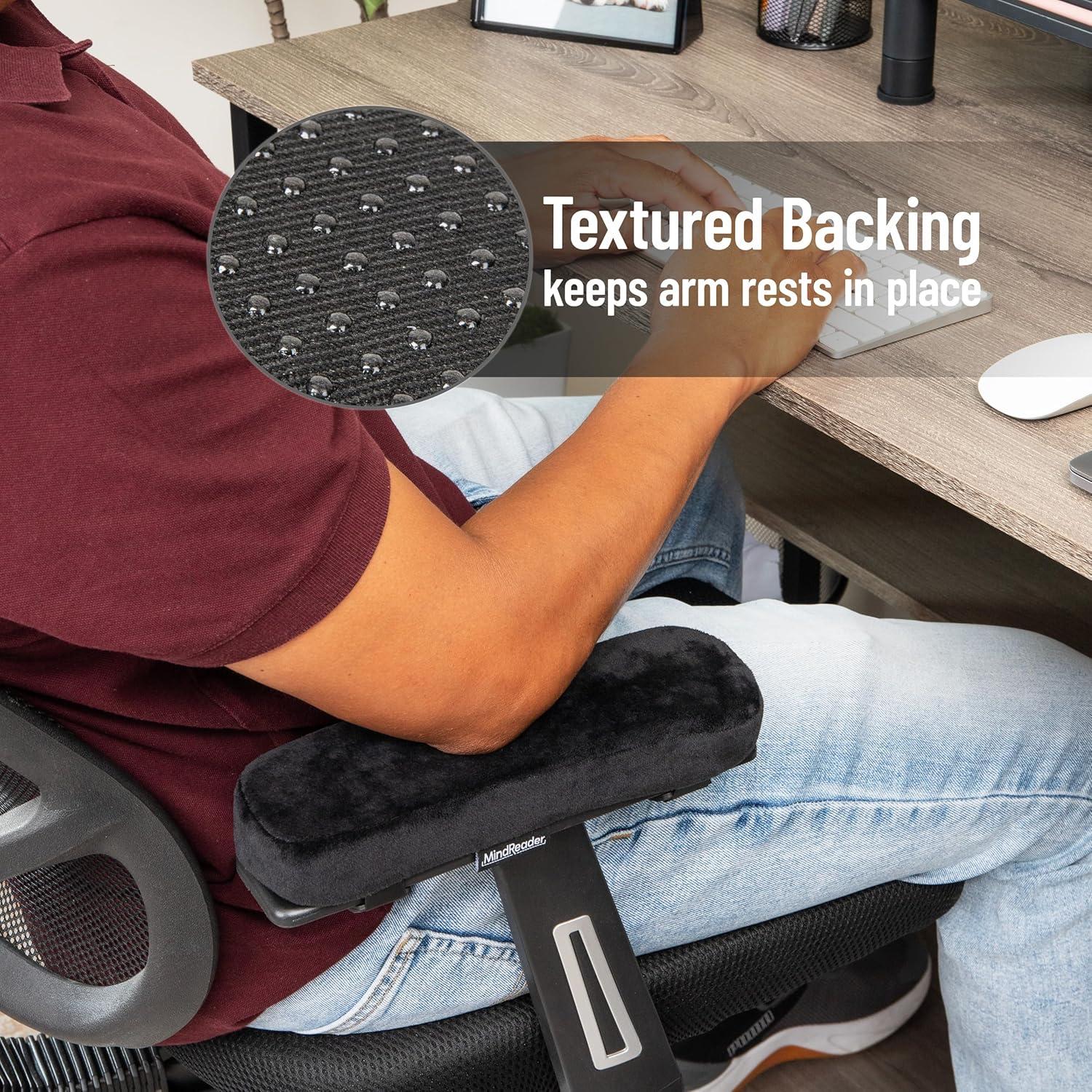 imageMind Reader AirCloud Memory Foam Armrest Pads Office amp Gaming Chair Arm Rests Elbow Support with Washable Cover Black