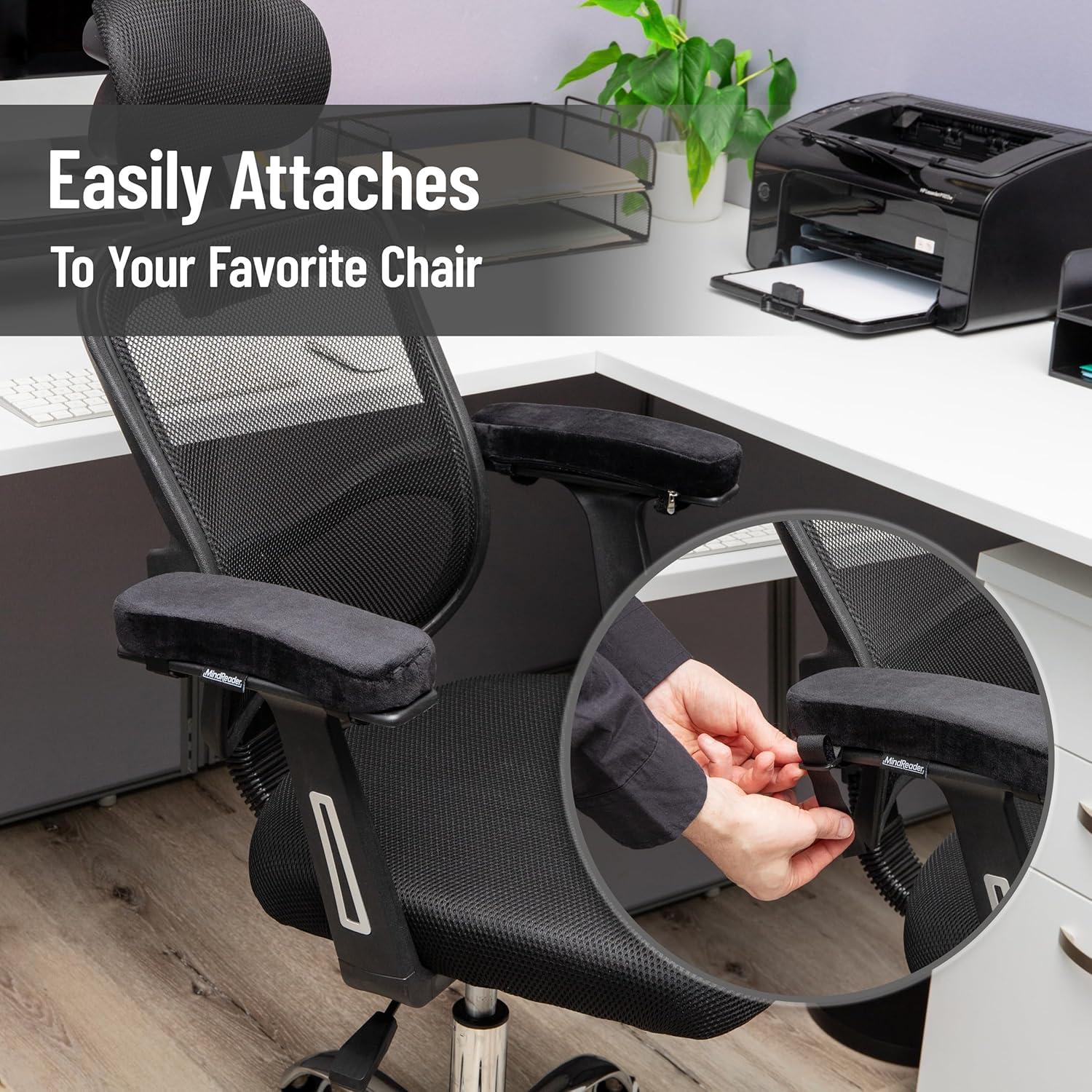 imageMind Reader AirCloud Memory Foam Armrest Pads Office amp Gaming Chair Arm Rests Elbow Support with Washable Cover Black