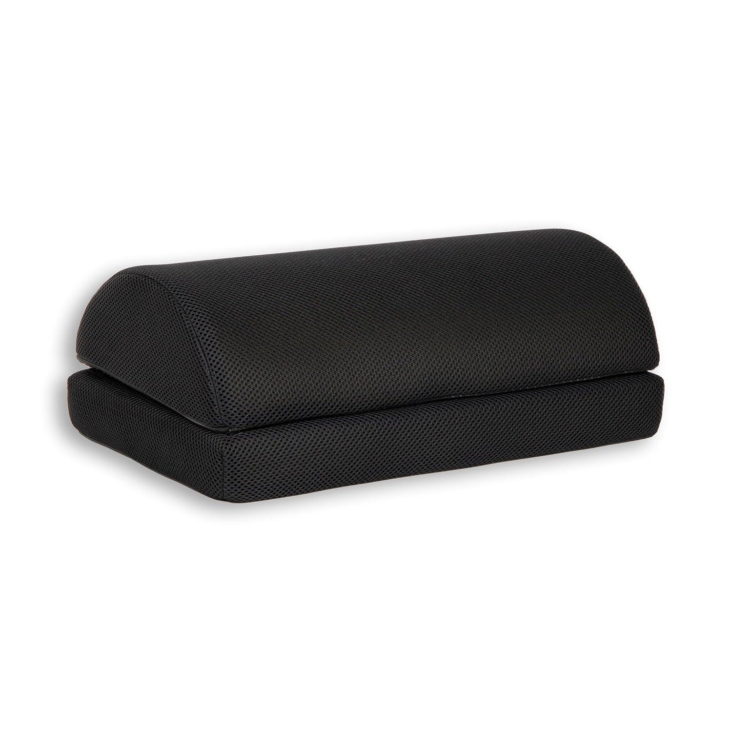 imageMind Reader AirCloud Memory Foam Under Desk Footrest Ergonomic Support for Back Hip Legs Knees amp Feet Adjustable Height Memory Foam BlackBlack