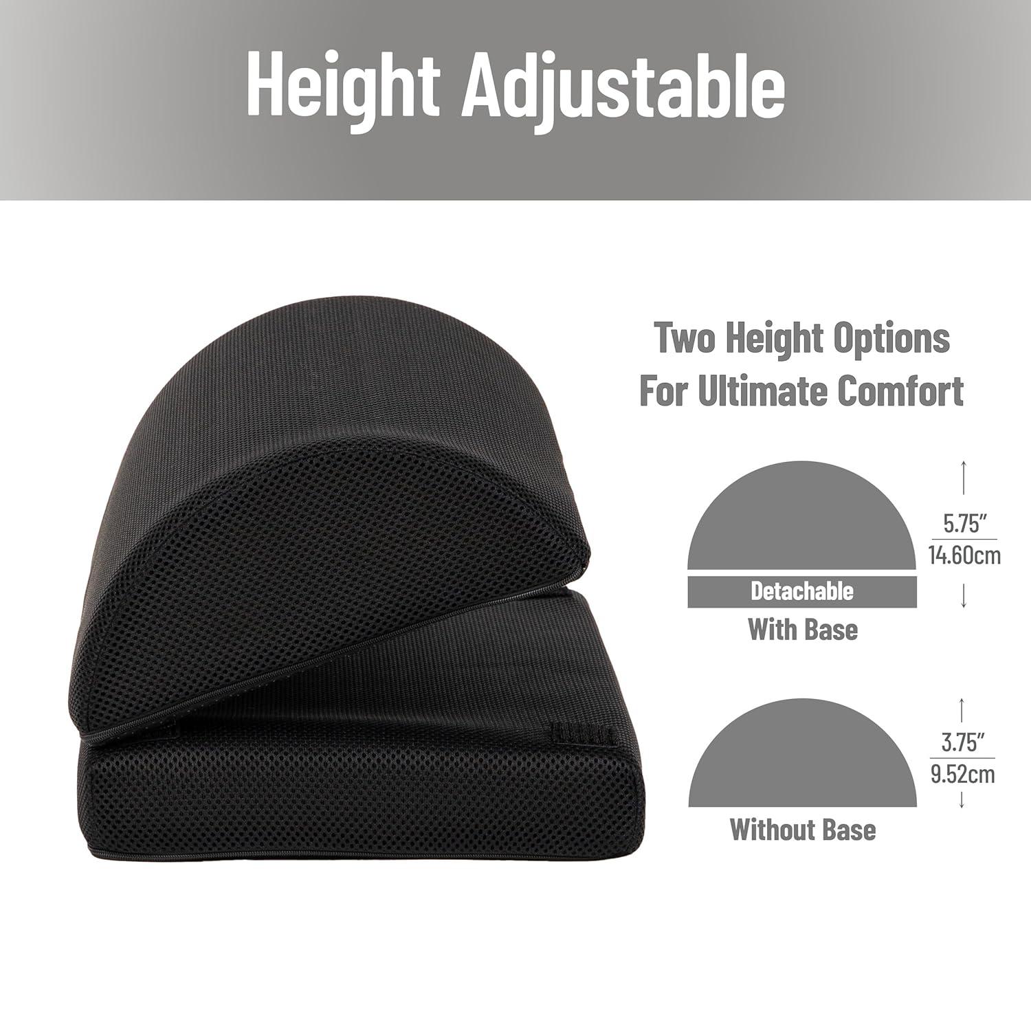 imageMind Reader AirCloud Memory Foam Under Desk Footrest Ergonomic Support for Back Hip Legs Knees amp Feet Adjustable Height Memory Foam BlackBlack