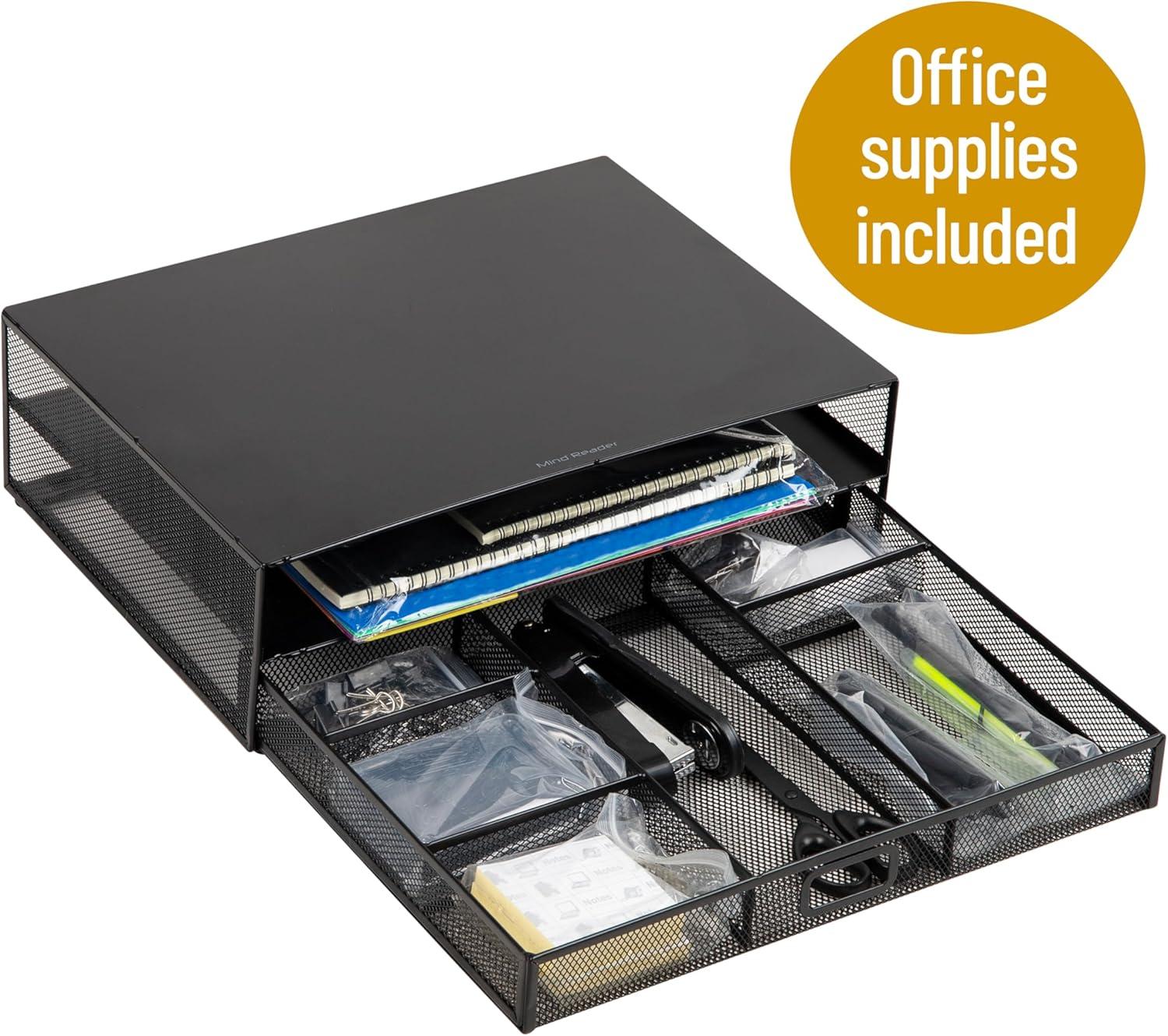 imageMind Reader Back to School All in One Bundle for College and Office Monitor Stand with 25 Pc Supplies included Storage Metal 1575L x 1175W x 45H BlackBlack