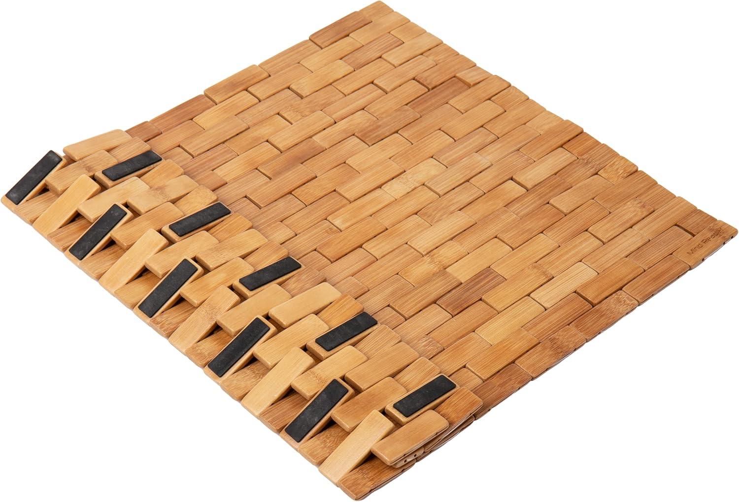 imageMind Reader Bath Mat Shower Mat Bathtub Mat Bathroom Accessory Wood Rayon from Bamboo 235L x 165W x 04H BrownBrown