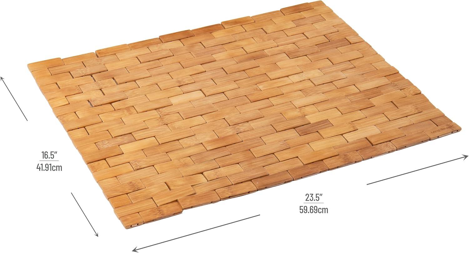 imageMind Reader Bath Mat Shower Mat Bathtub Mat Bathroom Accessory Wood Rayon from Bamboo 235L x 165W x 04H BrownBrown
