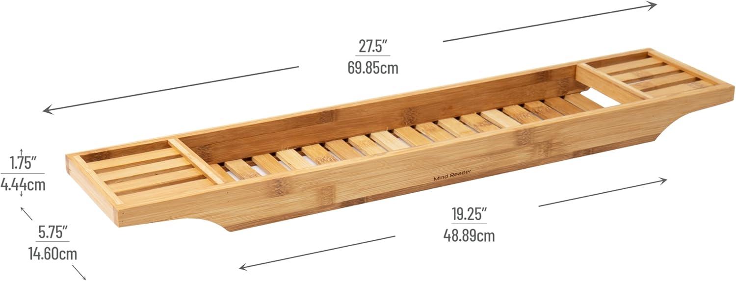 imageMind Reader Bath Mat Shower Mat Bathtub Mat Bathroom Accessory Wood Rayon from Bamboo 235L x 165W x 04H BrownBrown