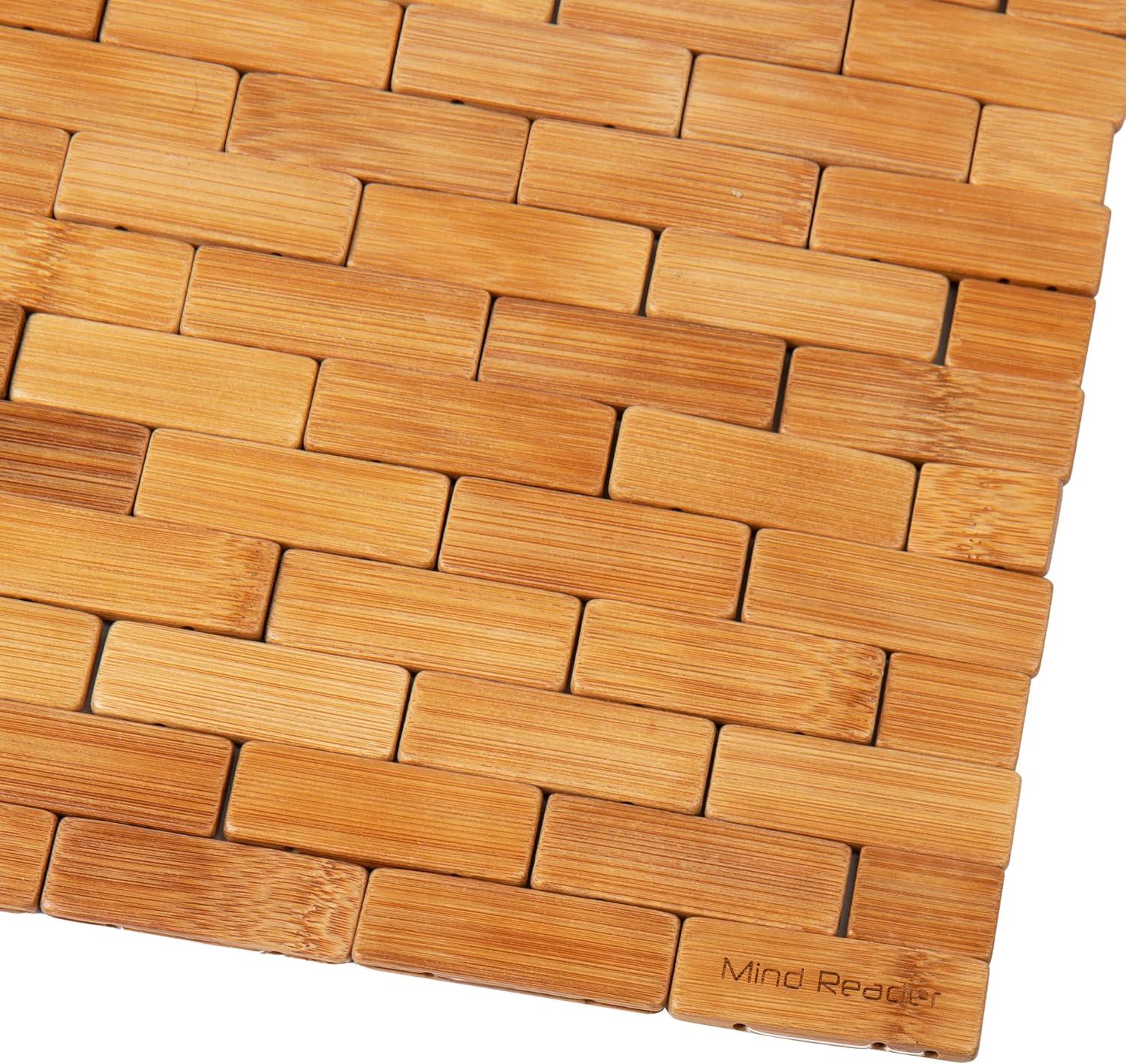 imageMind Reader Bath Mat Shower Mat Bathtub Mat Bathroom Accessory Wood Rayon from Bamboo 235L x 165W x 04H BrownBrown