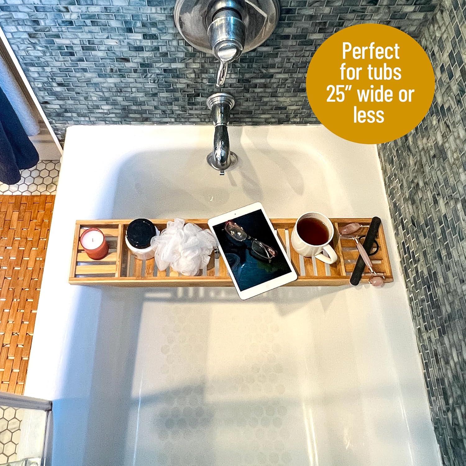 imageMind Reader Bath Mat Shower Mat Bathtub Mat Bathroom Accessory Wood Rayon from Bamboo 235L x 165W x 04H BrownBrown