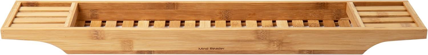 imageMind Reader Bathtub Tray Shower Organizer Bathroom Accessory Rayon from Bamboo 275 L x 575 W x 175 H Set of 2 Brown
