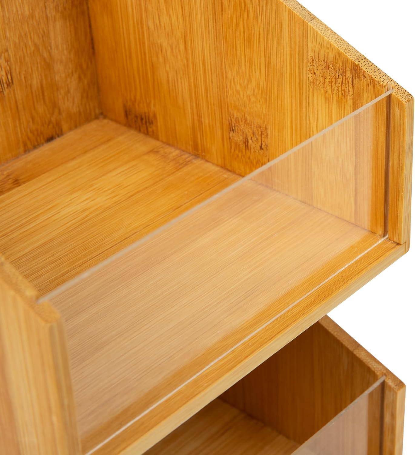 imageMind Reader Coffee Condiment Station Countertop Organizer Coffee Bar Rayon from Bamboo 65L x 65W x 15H BrownBrown