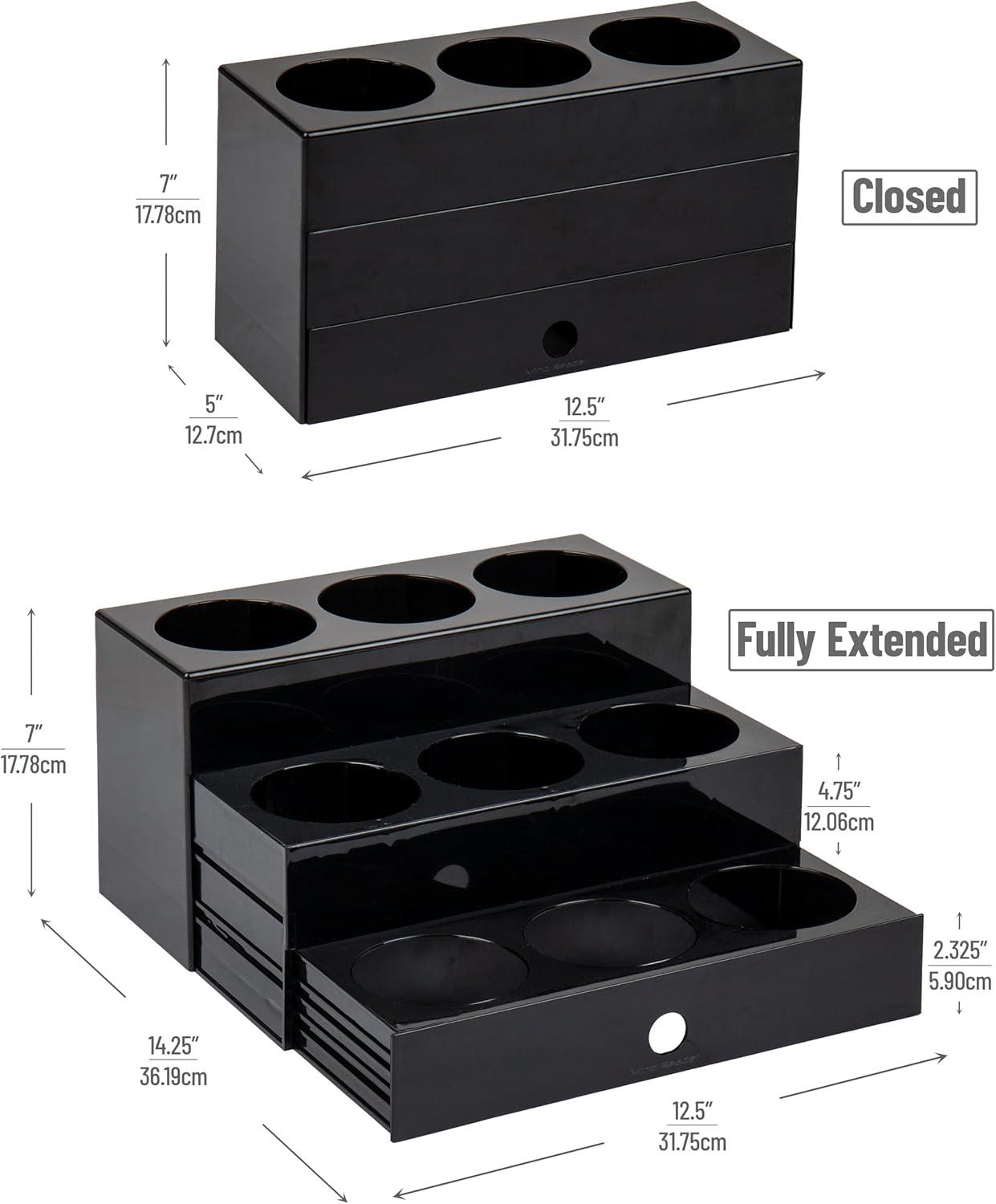 imageMind Reader Coffee Syrup Station Coffee Bar Accessories Countertop Organizer Acrylic 1425L x 125W x 7H Black
