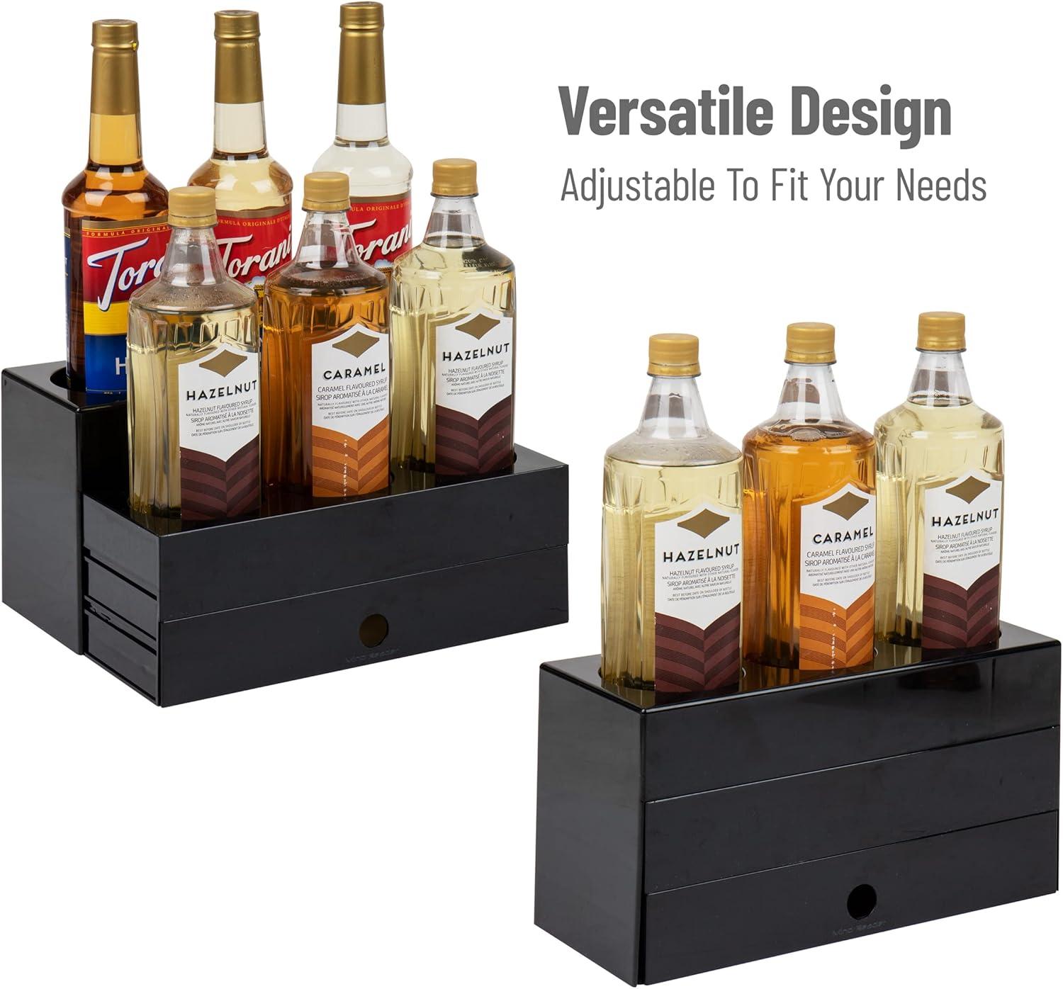 imageMind Reader Coffee Syrup Station Coffee Bar Accessories Countertop Organizer Acrylic 1425L x 125W x 7H Black