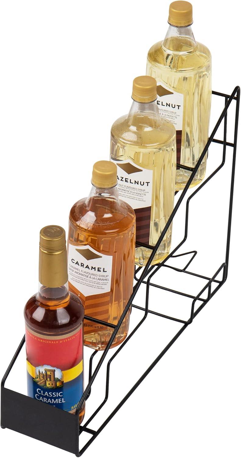 imageMind Reader Coffee Syrup Station Coffee Bar Accessories Countertop Organizer Kitchen Metal 14L x 12W x 155H BlackBlack