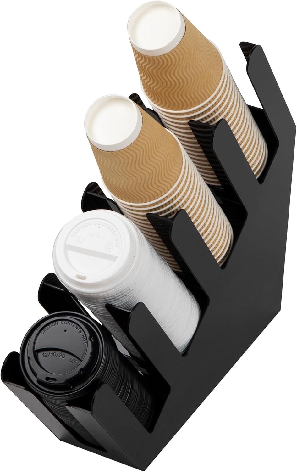 imageMind Reader Coffee Tea Utensil and Condiment Station Countertop Organizer Coffee Bar Kitchen 6L x 9W x 16H BlackBlack Acrylic