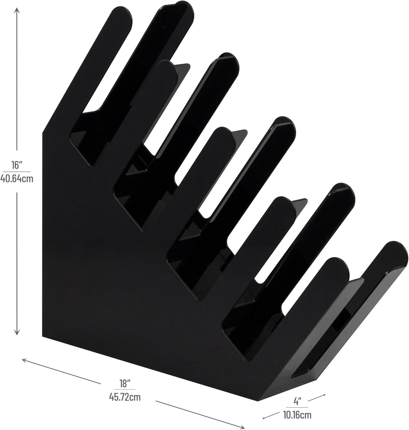 imageMind Reader Coffee Tea Utensil and Condiment Station Countertop Organizer Coffee Bar Kitchen 6L x 9W x 16H BlackBlack Acrylic