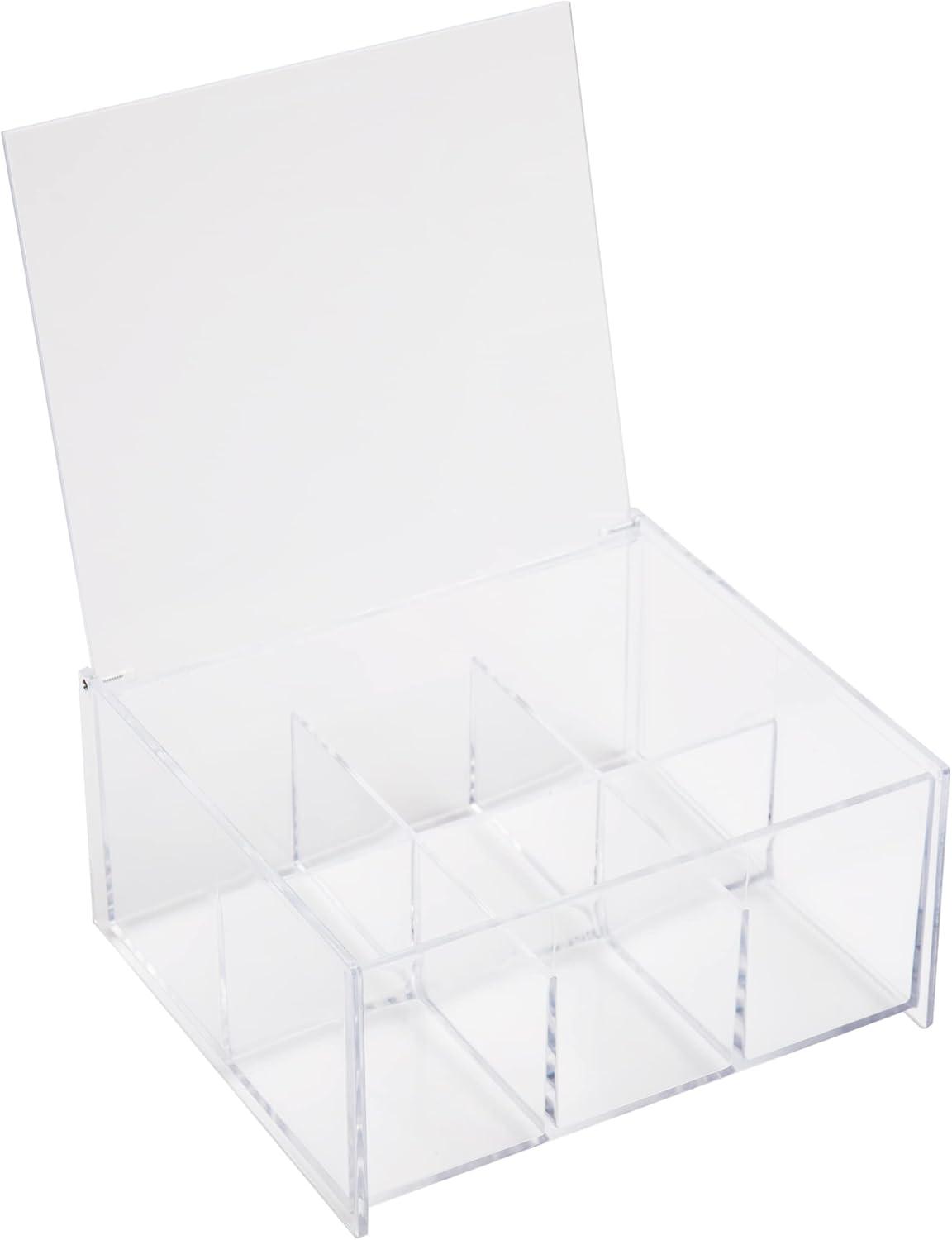 imageMind Reader Coffee Tea or Condiment Station Countertop Organizer Coffee Bar Acrylic 775L x 775W x 35H ClearClear