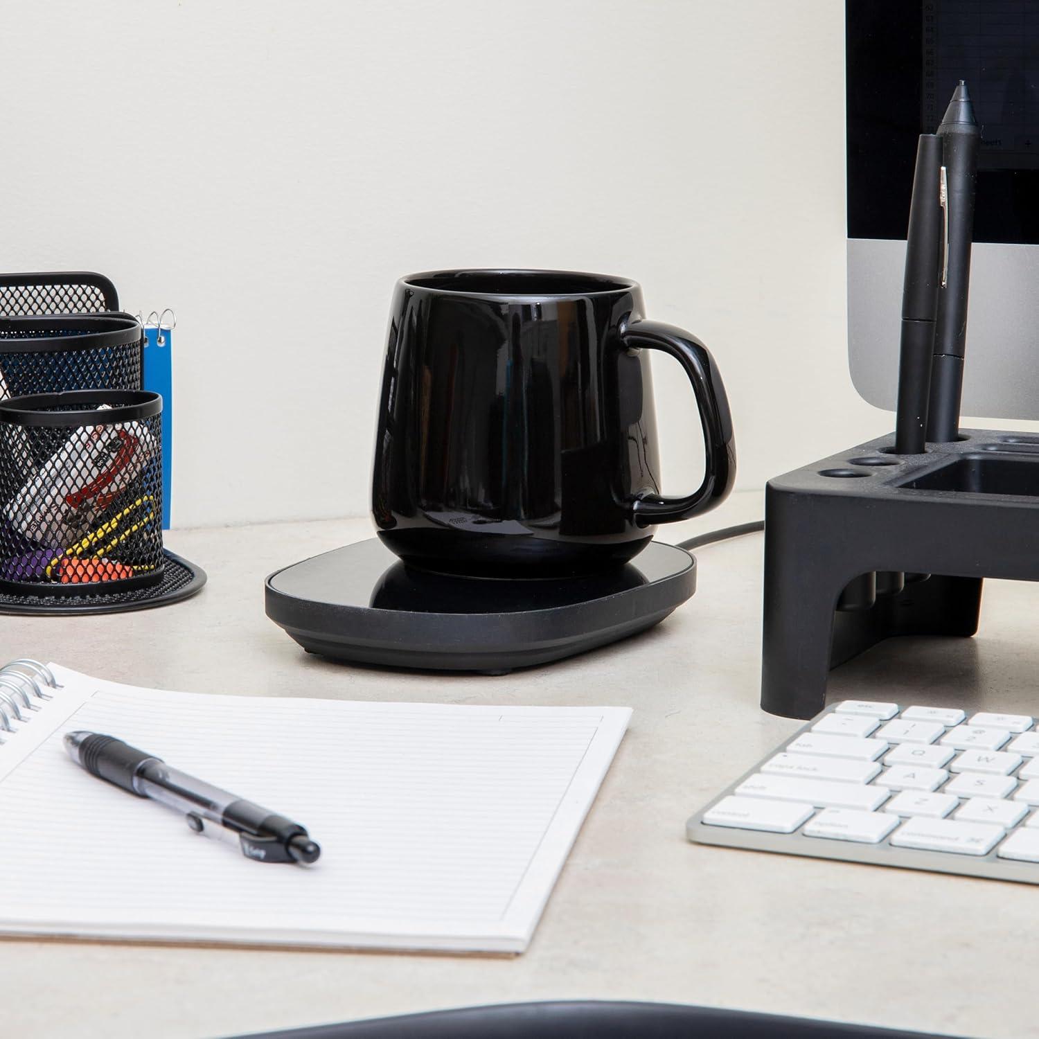 imageMind Reader Coffee Warmer and Mug Set Tea Cup Warmer Coffee Accesories Desk USB Cord 65 L x 475 W x 1 H 2 Pcs Black