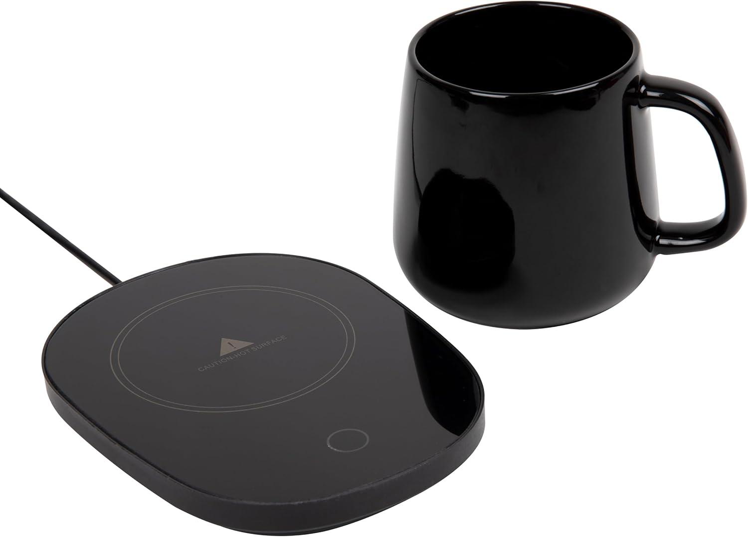 imageMind Reader Coffee Warmer and Mug Set Tea Cup Warmer Coffee Accesories Desk USB Cord 65 L x 475 W x 1 H 2 Pcs Black