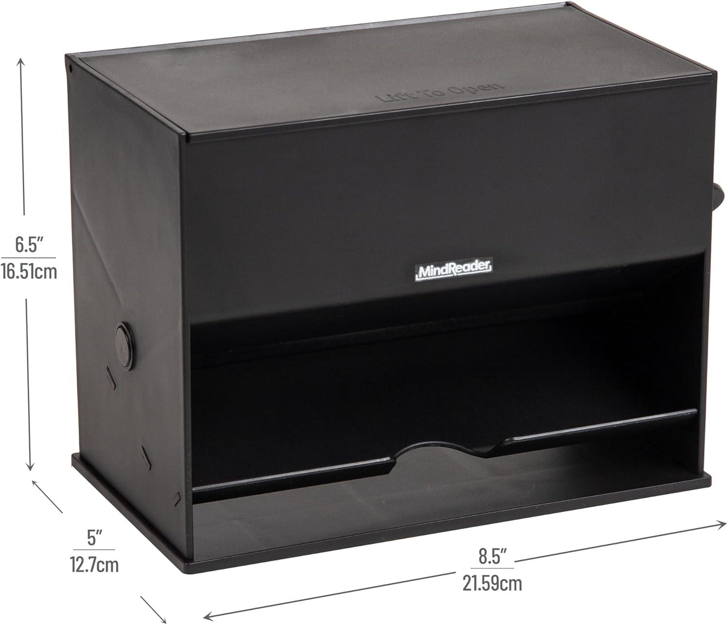 imageMind Reader Compact Straw Dispenser or Pencil Dispenser Countertop Organizer for Breakrooms Classrooms and Workspaces Plastic BlackBlack