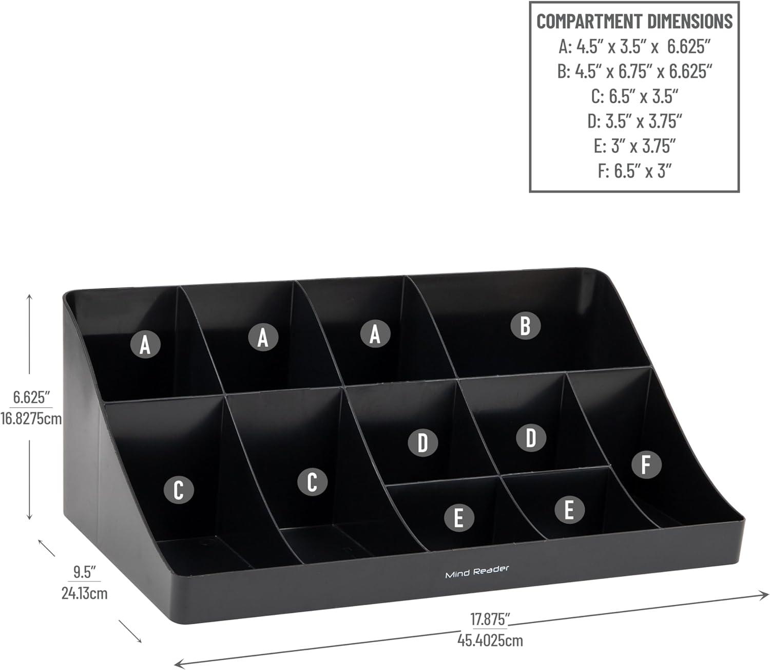 imageMind Reader Cup and Condiment Station Countertop Organizer Coffee Bar Kitchen Stirrers 17875L x 95W x 6625H BlackBlack