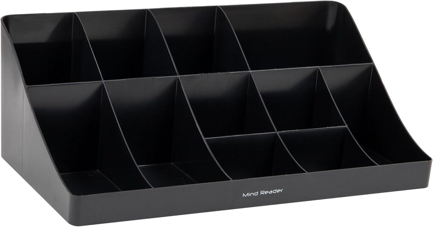 imageMind Reader Cup and Condiment Station Countertop Organizer Coffee Bar Kitchen Stirrers 17875L x 95W x 6625H BlackBlack