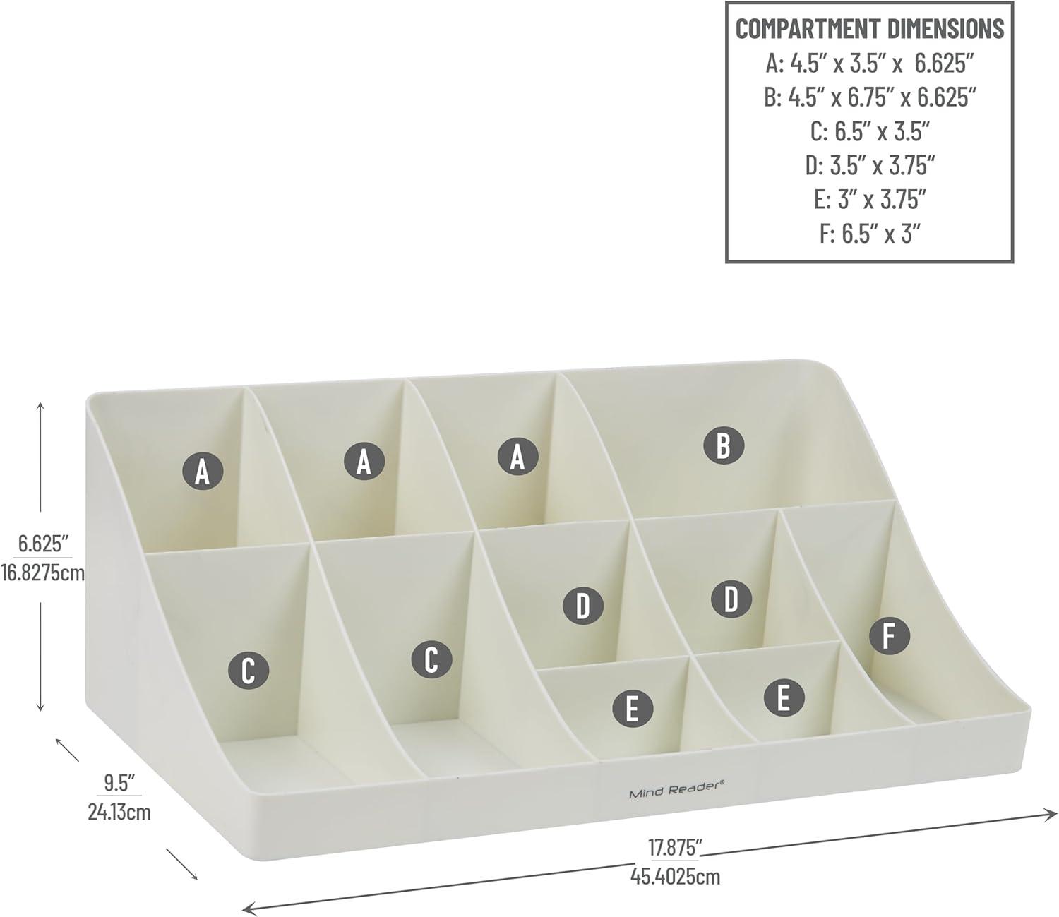 imageMind Reader Cup and Condiment Station Countertop Organizer Coffee Bar Kitchen Stirrers 17875L x 95W x 6625H BlackWhite