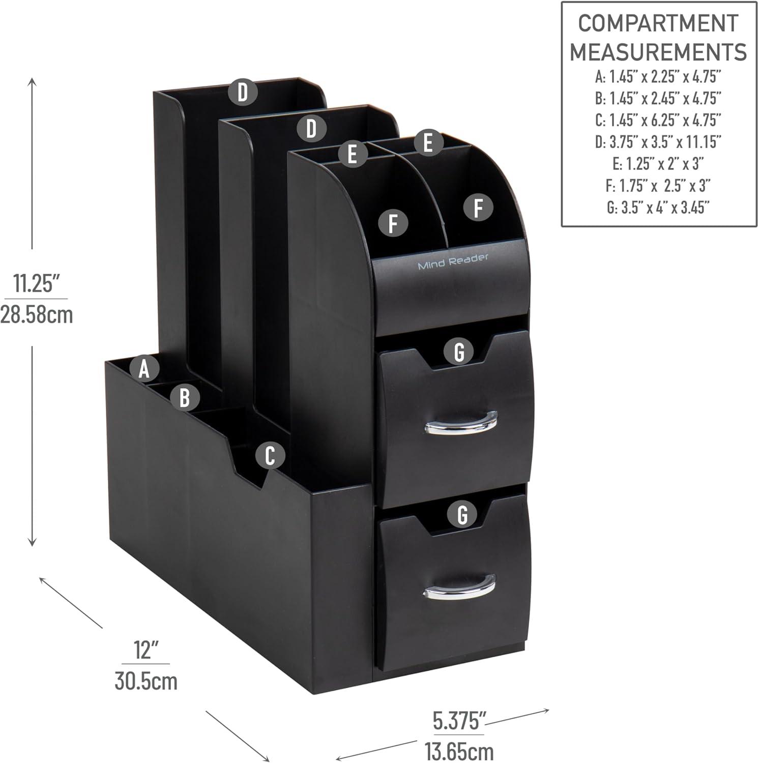 imageMind Reader Cup and Condiment Station Countertop Organizer Coffee Bar Kitchen Stirrers 535W x 1125L x 1115H BlackSingle