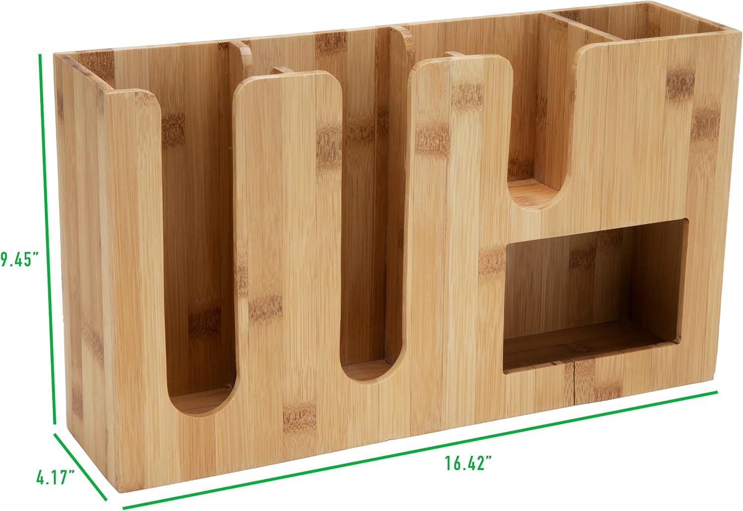 imageMind Reader Cup and Condiment Station Countertop Organizer Coffee Bar Rayon from Bamboo 1642L x 417W x 945H Brown