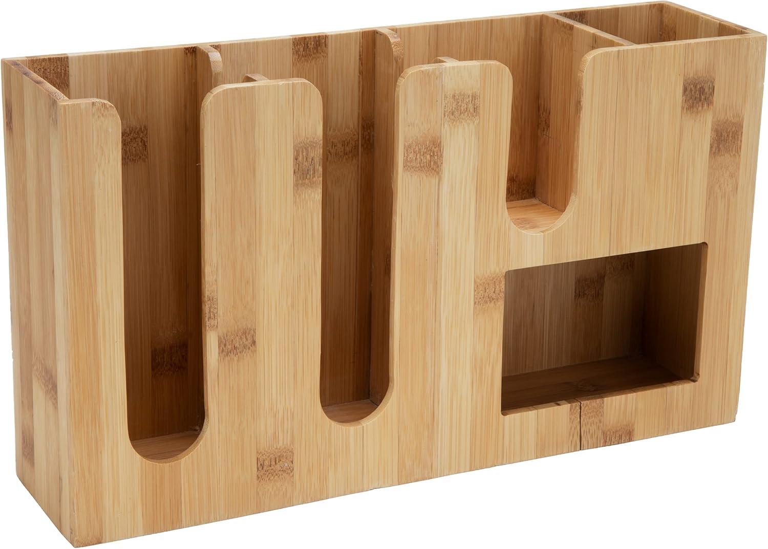 imageMind Reader Cup and Condiment Station Countertop Organizer Coffee Bar Rayon from Bamboo 1642L x 417W x 945H Brown