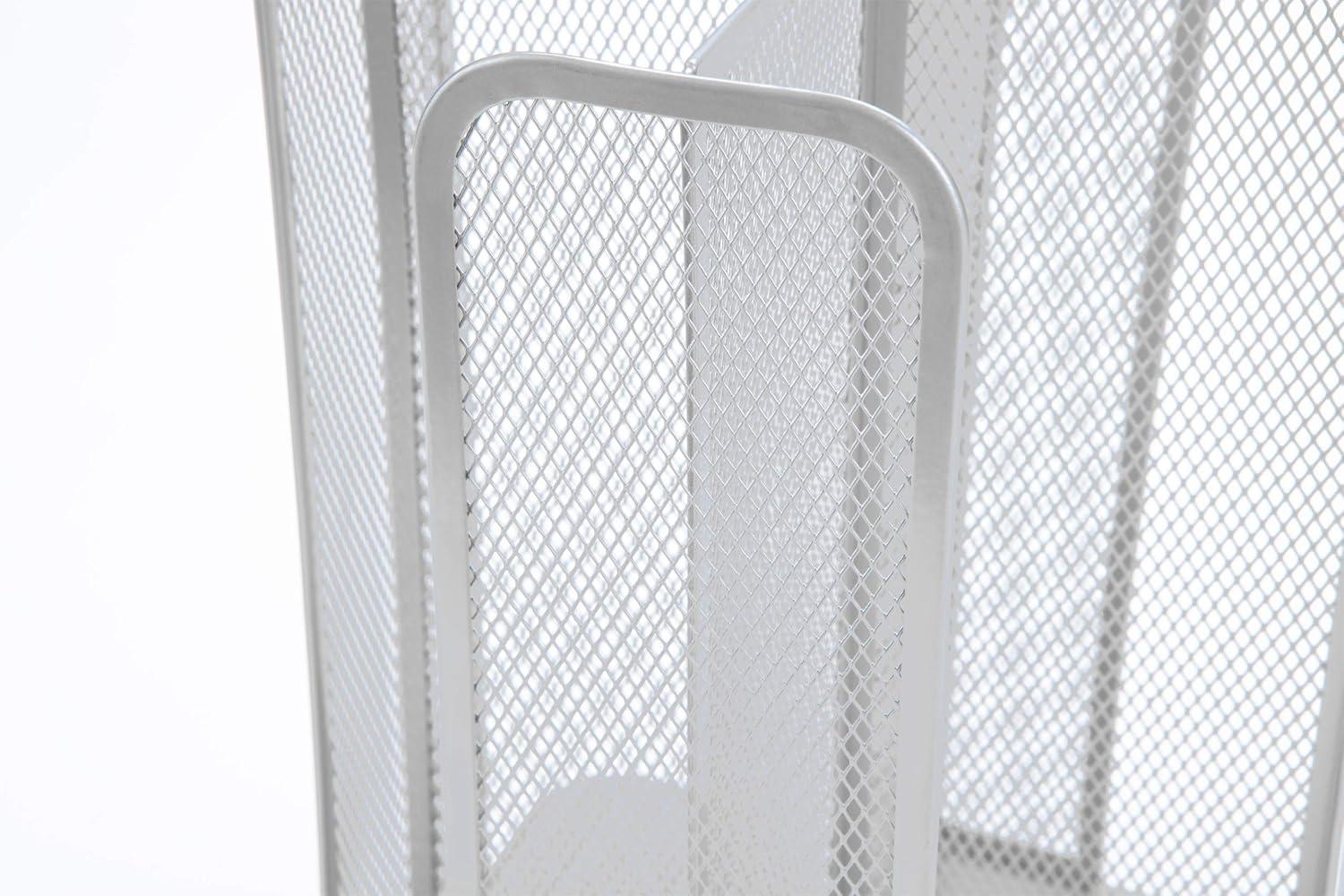 imageMind Reader Cup and Lid Carousel Countertop Org Coffee Bar Beverage Cup Holder Metal Mesh 8L x 8W x 115H WhiteWhite