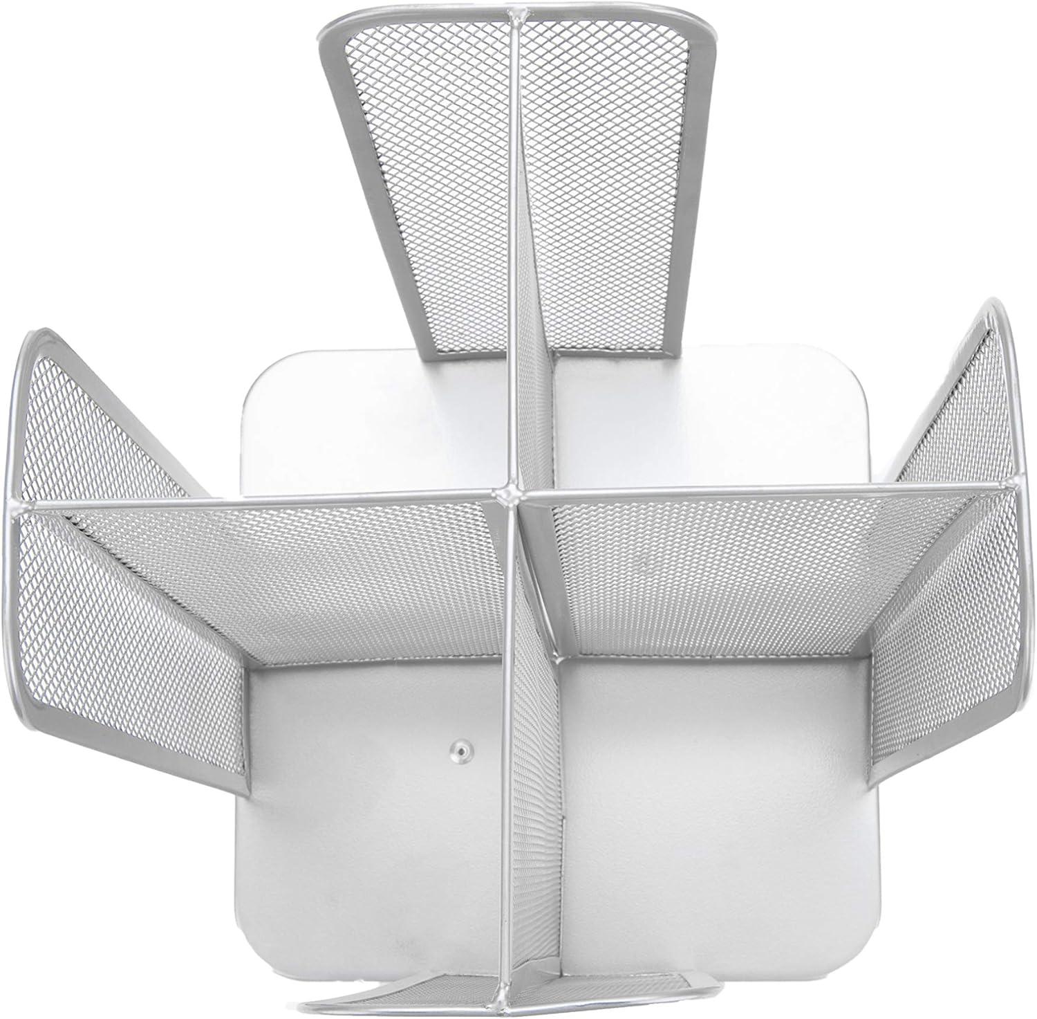 imageMind Reader Cup and Lid Carousel Countertop Org Coffee Bar Beverage Cup Holder Metal Mesh 8L x 8W x 115H WhiteWhite