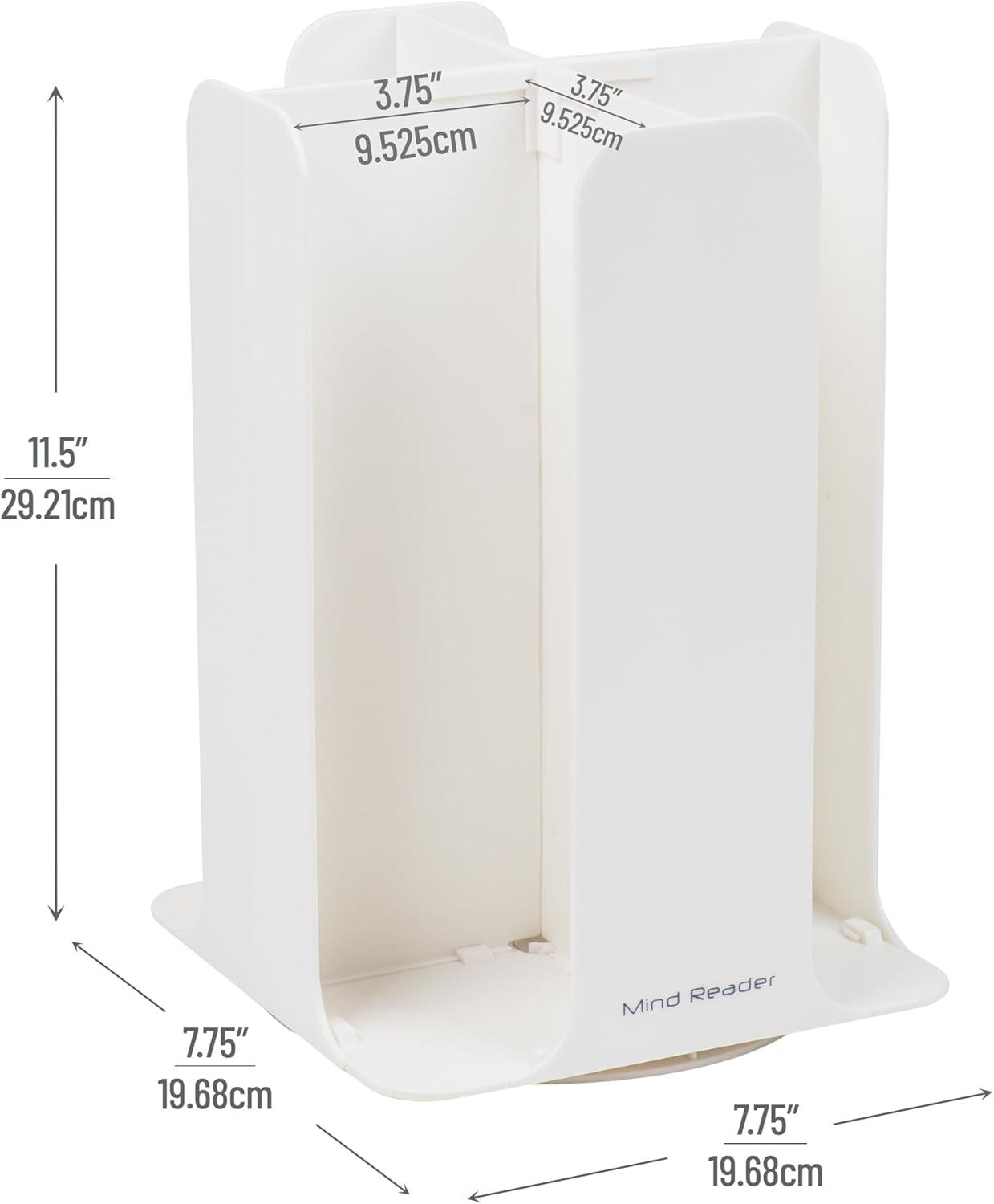 imageMind Reader Cup and Lid Carousel Countertop Org Coffee Bar Beverage Cup Holder Plastic 775L x 775W x 115H WhiteWhite