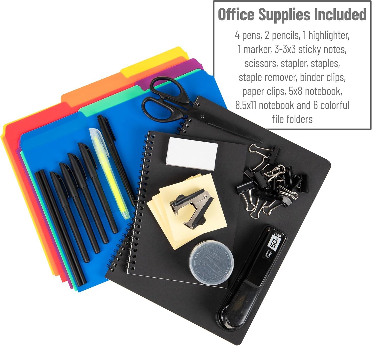imageMind Reader Desktop Organizer with Office Supplies Included Vertical File Storage Metal 125L x 9W x 725H Black