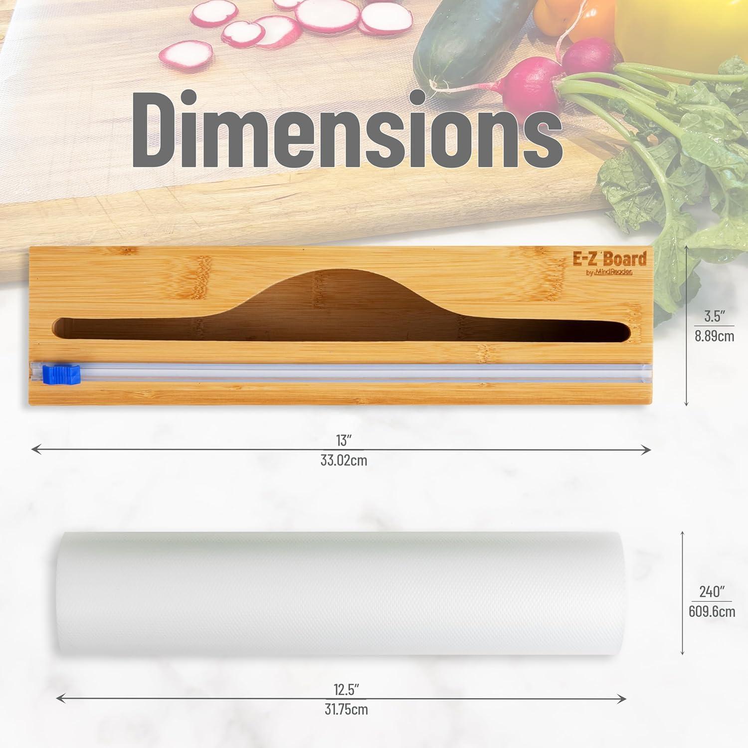 imageMind Reader EZ Board Disposable Plastic Cutting Board 20 Square Feet Easy CleanUp and Convenient Use Ideal for Camping Hunting Boating and For People With Food Allergies ClearBamboo Box