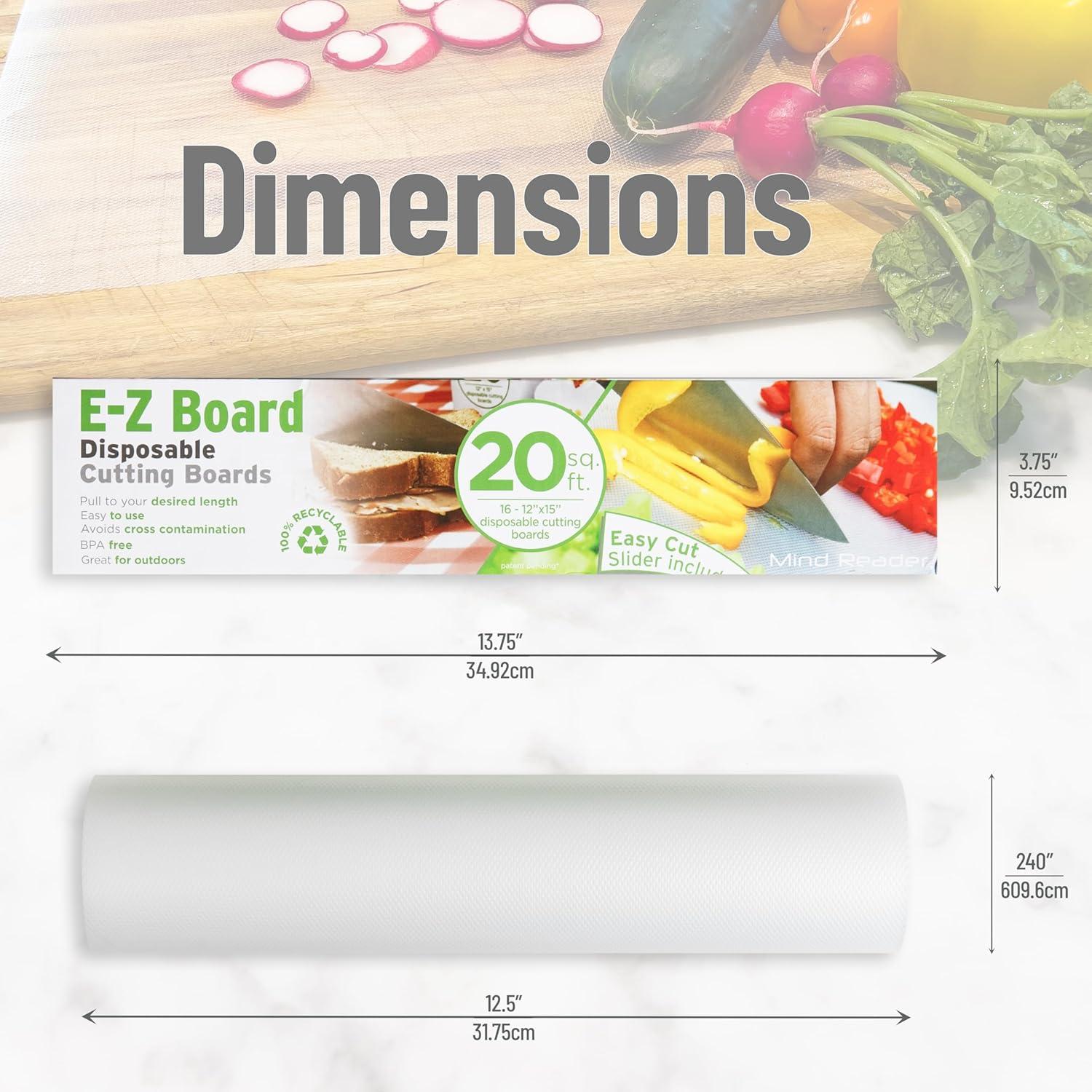 imageMind Reader EZ Board Disposable Plastic Cutting Board 20 Square Feet Easy CleanUp and Convenient Use Ideal for Camping Hunting Boating and For People With Food Allergies Clear2 Pack