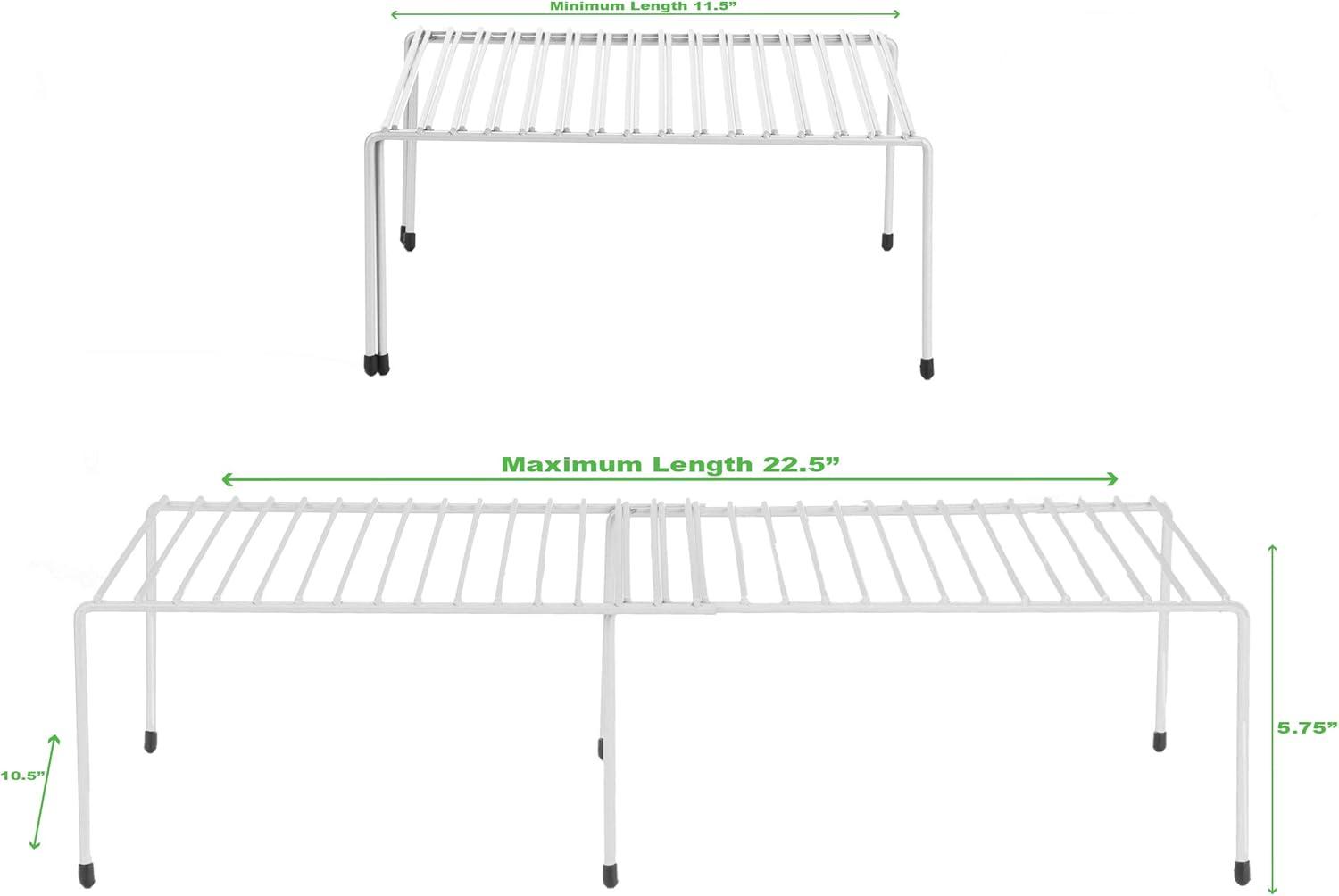 imageMind Reader Expandable Shelf Kitchen Pantry Cabinet Organizer MultiPurpose Storage Metal 122523L x 1025W x 55H WhiteWhite