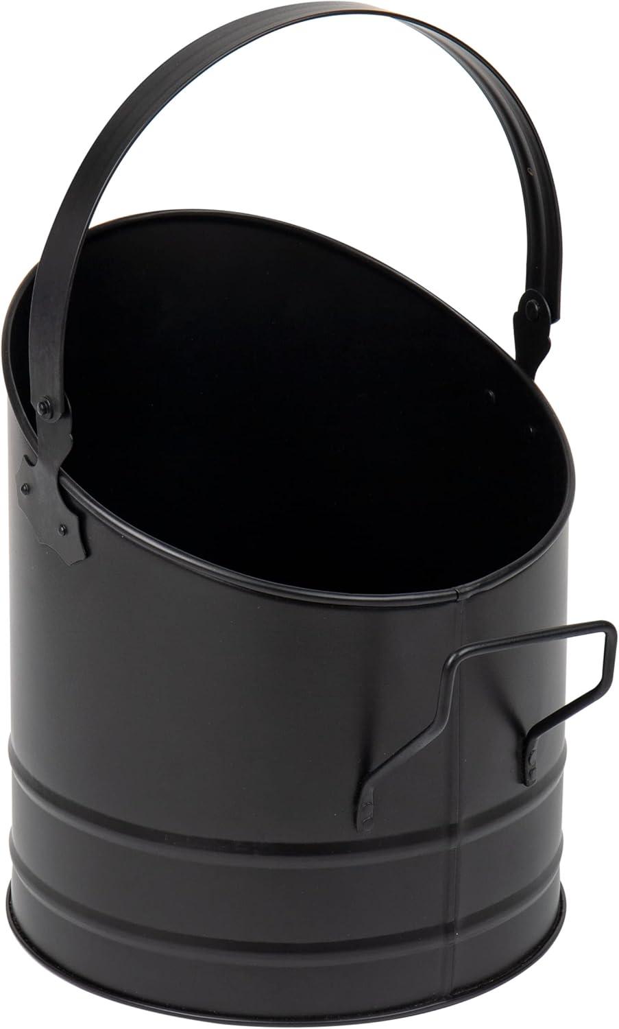imageMind Reader Fireplace Ash Bucket 6L 15 gal Capacity Wood Stove Fireplace Accessories Metal 9L x 9W x 105H BlackLarge