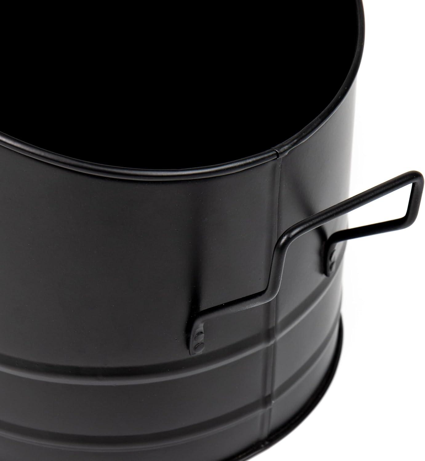 imageMind Reader Fireplace Ash Bucket 6L 15 gal Capacity Wood Stove Fireplace Accessories Metal 9L x 9W x 105H BlackLarge