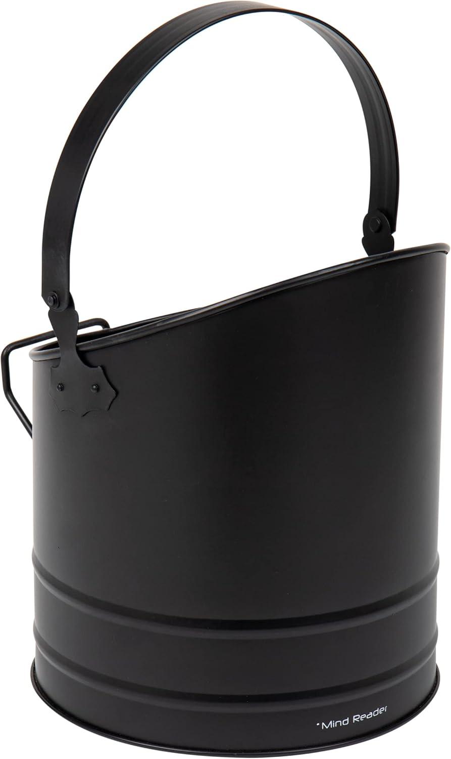 imageMind Reader Fireplace Ash Bucket 6L 15 gal Capacity Wood Stove Fireplace Accessories Metal 9L x 9W x 105H BlackLarge