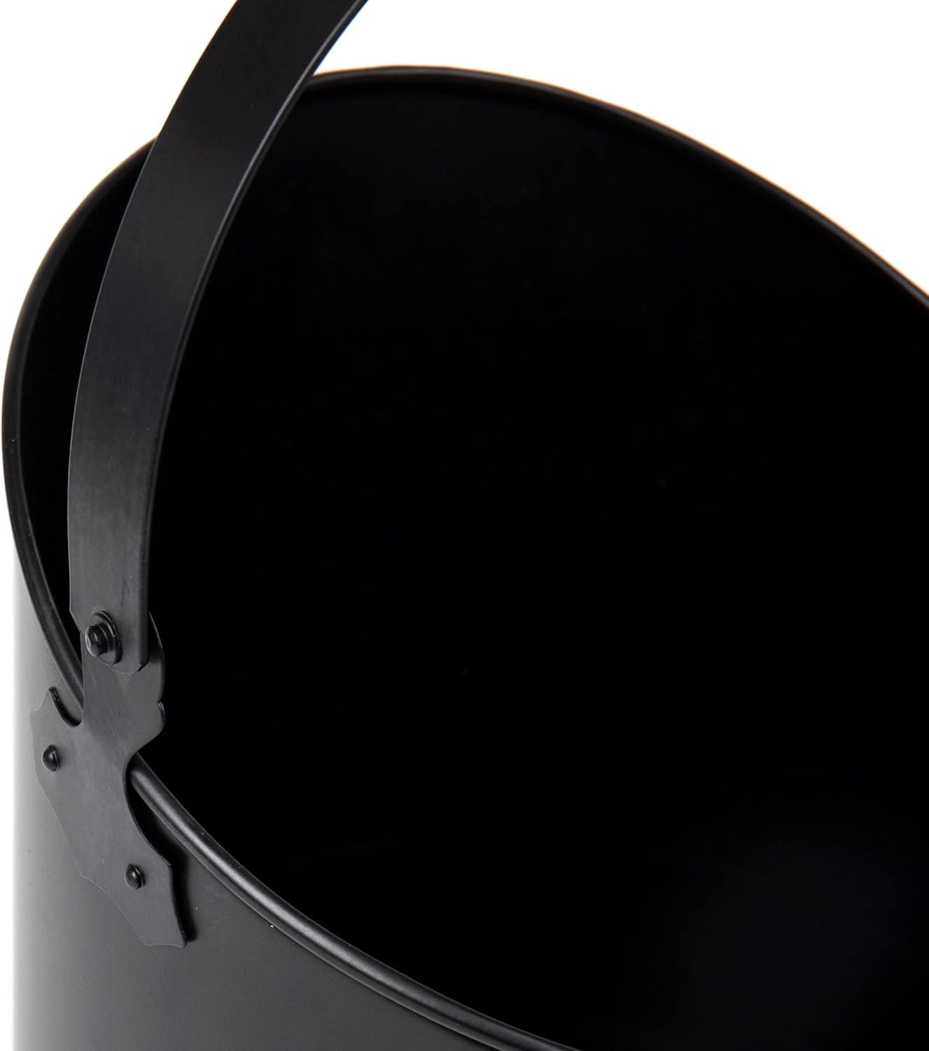 imageMind Reader Fireplace Ash Bucket 6L 15 gal Capacity Wood Stove Fireplace Accessories Metal 9L x 9W x 105H BlackLarge
